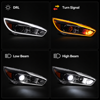 Ensemble de phares LED BK pour Ford Focus 2015, spécifications américaines, style RS, projecteur, DRL, clignotants séquentiels, plug and play