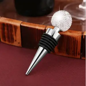 Bling Bling Decorative Crystal Diamond Wine Stopper Zinc Alloy Silicone Crystal Wine Toppers Stopper