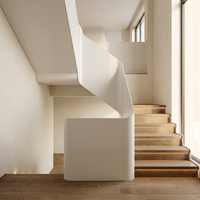 Escalier en colimaçon moderne minimaliste en acier blanc cassé pour espaces intérieurs