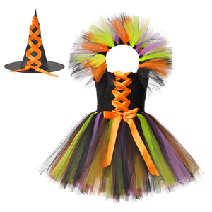 Costumi di Halloween, Vestito da Strega Malvagia per Bambine, Abito Tutu con Cappello da Strega, Costume per Feste di Compleanno, Vestito da Strega per Bambini - Product Image 3