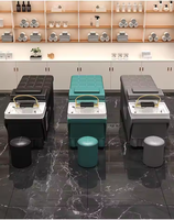 Lavabo de cheveux de meubles de Salon professionnel avec Circulation d'eau de réservoir de 60L 7 couleurs LED thérapie salon de coiffure évier Portable
