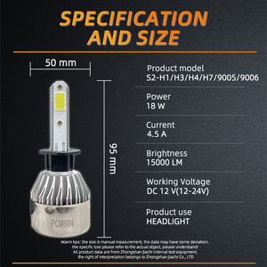 JiaChi <span class=keywords><strong>Precio</strong></span> de Fábrica S2 LED Faros Delanteros de Coche H1 H3 H4 9005 9006 H7 360 Grados Luminoso COB Beads Super Brillante - Product Image 5