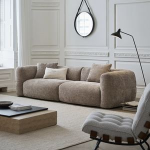 <span class=keywords><strong>Sofa</strong></span> kain gaya desainer Vintage <span class=keywords><strong>Sofa</strong></span> putih untuk unit kecil, Perancis Retro coklat krim gaya Villa, <span class=keywords><strong>Sofa</strong></span> kain datar besar - Product Image 1