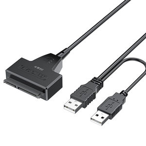 Горячая распродажа: Кабель-адаптер <span class=keywords><strong>USB</strong></span> 2.0 на <span class=keywords><strong>SATA</strong></span> (7+15 контактов, 22 контакта), двойной <span class=keywords><strong>USB</strong></span> 2.0 на <span class=keywords><strong>SATA</strong></span> для 2,5-дюймовых SSD/HDD дисков - Product Image 1
