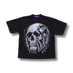 Custom Logo 100% Cotton Boxy Fit Cropped Casual Streetwear Oversized Heavy Weight Printing <b>Tshirt</b> for Men - Product Image 1