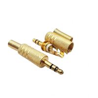 Connecteur Jack Stéréo Mini 3,5 mm Plaqué Or en Métal, 3 Pôles, Court