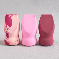 Éponge de maquillage ovale en forme d'alien, à trois coupes, douce, très élastique, double usage, pour poudre humide ou sèche