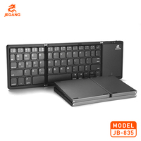 Jeqang JB-835 lipat Mini tiga lipat Touchpad gunting Keyboard operasi gaya baru kunci Multimedia untuk Inggris PC Laptop