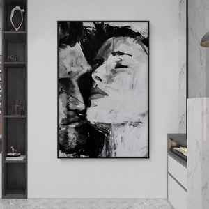 Beso pintura al óleo abstracta para porche <span class=keywords><strong>Mural</strong></span> decorativo para puerta <span class=keywords><strong>de</strong></span> entrada pasillo viento personaje dormitorio pinturas - Product Image 4