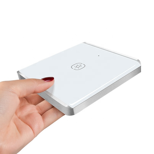 Smart Life App Smart Switch Zigbee 1 Gang Curved Tempered Glass Metal Frame Wireless Battery Life Smart Self-Power Smart Switch
