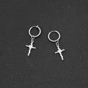 Pendientes de Cruz con Diseño Sencillo y Exclusivo 2026, de Acero Inoxidable, Estilo Lujoso y Ligero, Unisex, Joyería de Moda al por Mayor - Product Image 3