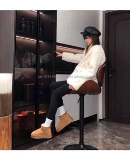 Botas de Nieve de Plataforma de Cuero para <span class=keywords><strong>Mujer</strong></span>, Cálidas para Invierno, OEM y ODM, Zapatos de <span class=keywords><strong>Mujer</strong></span> para Uso en Exteriores - Product Image 4