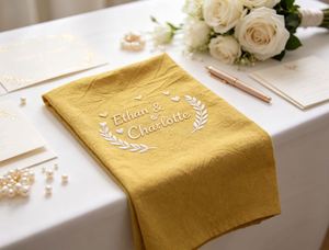 Servilletas de Lino Cuadradas Bordadas Personalizadas, Reutilizables y Lavables, Decoración Elegante para Otoño, para Fiestas, Bodas y Banquetes - Product Image 3