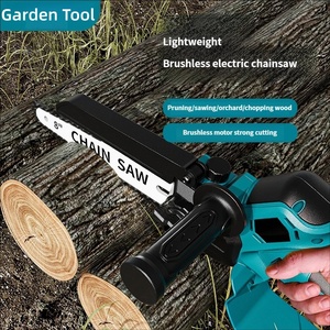 Scie à chaîne électrique au lithium rechargeable 21V 8 pouces, sans balais 550W, pour usage domestique et bricolage, scie à bois à une main, coupe jusqu'à 10cm - Product Image 2
