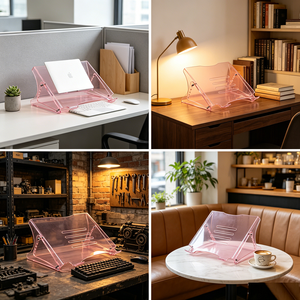 Best Seller Modern Premium Acrylic Ergonomic <b>Laptop</b> Display <b>Stand</b> Freestanding Custom Rack For Exhibition Use - Product Image 6