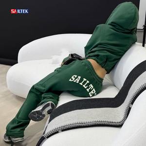 Women's Jogging Set Custom <strong>Pink</strong> Tracksuit Two Piece Cropped Zip up Hoodie and Pants Set High Quality Cotton <strong>Outfits</strong> for Ladies - Product Image 3