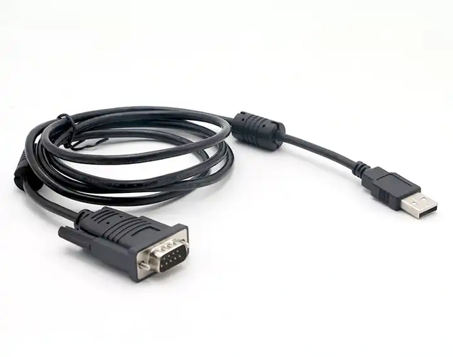 OEM Dual Magnetic Rings High Shielding Pure Copper PVC USB RS232 DB9 Serial Cable Fast Data Transfer for Computer Scanner