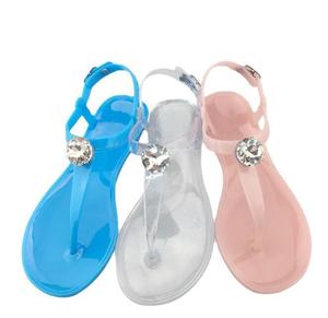 Chaussures d'entretien simples sandales à la mode Pvc femmes plat loisirs de plein air plage Simple cristal pas cher perceuse chaussures pour femmes - Product Image 1