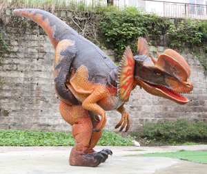 Costume da Dinosauro Dilofosauro Realistico Personalizzato con Telaio in Metallo e Pelle in Silicone, con Funzione Ruggito, per Parchi Avventura, Musei ed Esposizioni, per Adulti - Product Image 5