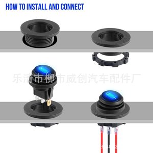 KCD2 Round Waterproof Rocker <b>Switch</b> With Light 3 Pin <b>12V</b> 20A For Motorcycle Panel Wiring - Product Image 1