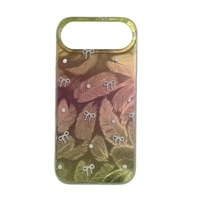 Étui de téléphone à plumes dégradées pour iPhone 18promax, étui de téléphone avec impression 3D, prend en charge la personnalisation, coque de téléphone