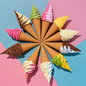 Plastic Simulation Food Model Prop Decoration Double Colors DIY Ice Cream Faux Cone Waffle 17cm 6.7inch Display ASMR Video Show - Product Image 1