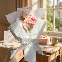 Nouveau bouquet de roses tricotées, bouquet cadeau fleur au crochet, fournitures romantiques pour mariage et fête, pour bouquet de remise de diplôme au crochet