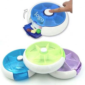 Estuche Giratorio de Plástico con 7 Compartimentos para Almacenamiento de Tabletas, Portátil, para Viajes, Dulces, Caramelos, Pastillas, Colorido - Product Image 1