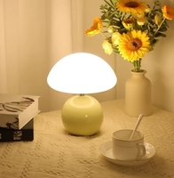 Lampe champignon de style moderne ronde en céramique sous-sol lampe de table led colorée prise usb décor de chambre led lampe de bureau veilleuse