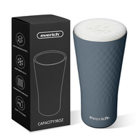 Logo personnalisé 16oz double paroi en acier inoxydable 304 tasses à bière sous vide garder au froid isolé gobelet à vin avec surface martelée