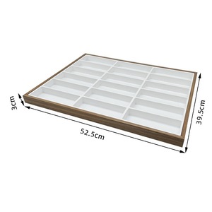 Lớn 18 lưới mắt kính quang học hiển thị Khay bảng điều khiển bảng tổ chức Showcase Walnut Mô hình gỗ hiển thị đồ trang sức container - Product Image 3