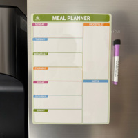 Tableau magnétique personnalisé pour réfrigérateur, tableau blanc, planificateur de repas hebdomadaire, liste de tâches magnétique, autocollants effaçables à sec pour la cuisine et le réfrigérateur
