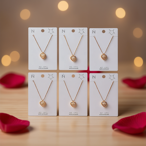 Collier avec pendentif en forme de cœur, plaqué or, alliage de cuivre, ensemble de bijoux tendance, 12 pièces, cadeau romantique, breloques unisexes - Product Image 2