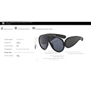 Nuevas gafas <span class=keywords><strong>de</strong></span> sol <span class=keywords><strong>de</strong></span> una pieza <span class=keywords><strong>de</strong></span> moda con montura grande para hombres, gafas <span class=keywords><strong>de</strong></span> sol deportivas <span class=keywords><strong>de</strong></span> pierna ancha, gafas futuristas Punk - Product Image 3
