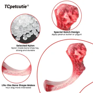 لعبة مضغ الكلب المصممة بشكل جديد ، لعبة محاكاة توماهوك على شكل شريحة لحم البقر ، نكهة لحم البقر ، ألعاب عظم المولي من النايلون غير القابلة للتدمير