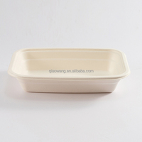 750 ml Rectangulaire Canne à Sucre Bagasse Lunch Container Écologique Jetable Biodégradable À Emporter Boîte Alimentaire 750 ml