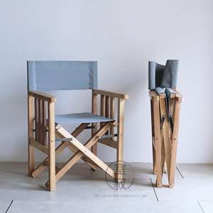 <span class=keywords><strong>Chaise</strong></span> pliante portable en bois de teck avec dossier en <span class=keywords><strong>toile</strong></span> pour extérieur, patio, loisirs, camping et mobilier de jardin - Product Image 2