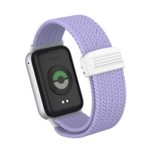 Para <span class=keywords><strong>Xiaomi</strong></span> <span class=keywords><strong>Mi</strong></span> Band 9 Pro Correa Compatible con Nylon Trenzado Hebilla Magnética Pulsera para Redmi Watch 5 Correa Reloj Inteligente Bandas-Rojo - Product Image 4