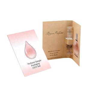 Free Design Wholesale Custom CMYK Printing 2ml 3ml Perfume <strong>Sample</strong> Package <strong>Card</strong> - Product Image 5