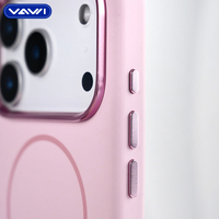 Coque magnétique VAWI S071 avec cadre métallique, étui en silicone liquide pour iPhone 17 16 15 14 13 Pro Max, Fundas
