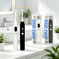 Brosse à dents électrique vibrante étanche avec écran LCD intelligent, 5 modes de balayage, portable pour le voyage, oscillante