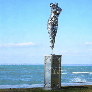 Grande <span class=keywords><strong>statue</strong></span> nue de Vénus Moderne en acier inoxydable poli pour la musique, l'amour et la fête nationale - Product Image 3