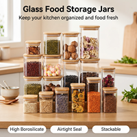 Ensemble de récipient de stockage de garde-manger en verre pour nouilles Spaghetti pâtes récipient de stockage avec couvercle grand clair hermétique alimentaire