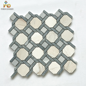 Mosaïque de carreaux en marbre blanc grec, surface diamantée, pour murs de fond commerciaux ou résidentiels haut de gamme - Product Image 1