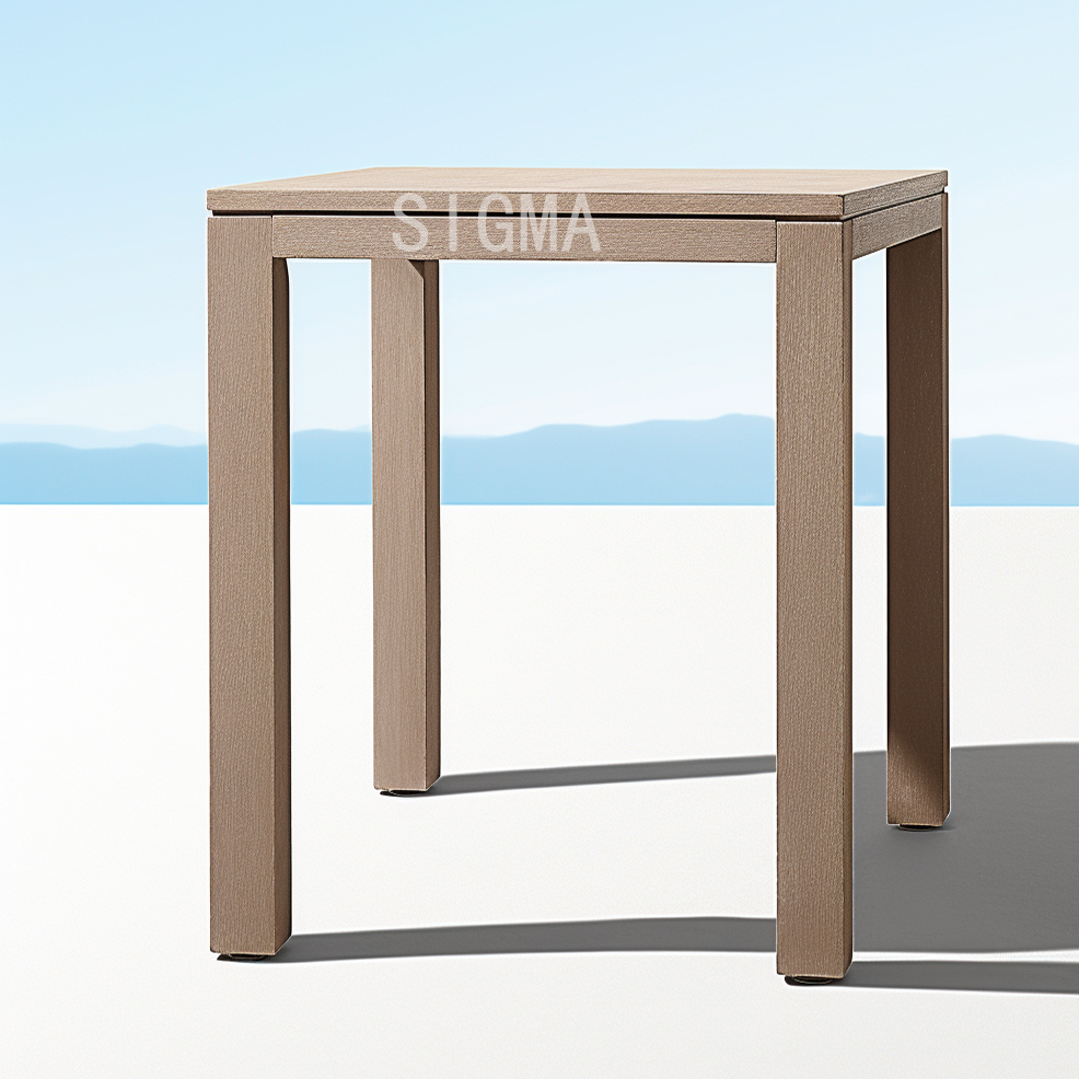 Factory design garden beach bar furniture outdoor furniture rooftop bar bistro height teak wood wooden high bar stools