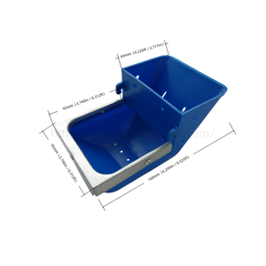 Nouvel ensemble de 4 mangeoires anti-morsure en plastique ABS pour lapins avec bord métallique, trou de drainage anti-déversement, couleur bleue, facile à utiliser, à fixer sur la cage - Product Image 4