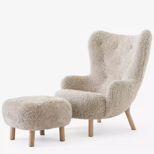 Poltrona Moderna in Tessuto di Lana d'Agnello VB3, Sedia d'Accento per Hotel <span class=keywords><strong>e</strong></span> Soggiorni, Poltrona Relax Little <span class=keywords><strong>Petra</strong></span> - Product Image 2