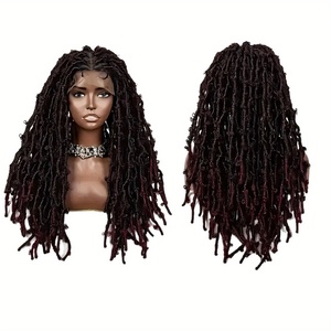 Peluca Africana con Raya al Medio, <span class=keywords><strong>Trenzas</strong></span> Mariposa Cortas y Desordenadas, Peluca de Rastas de Cabello <span class=keywords><strong>Largo</strong></span> Rizado para Hombres y Mujeres, Seda Doméstica - Product Image 5