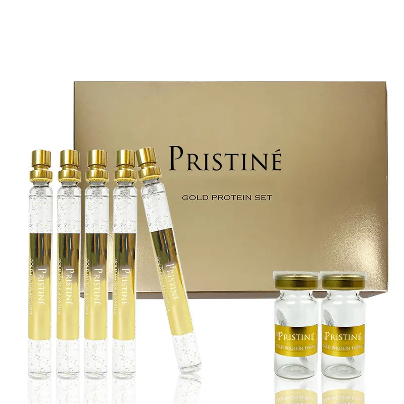 PRISTINE neue schönheits-hautpflege gold protein-linie serum seide gold instalift koreanisches protein-lifting-threading-set