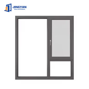 Fenêtre battante moderne en aluminium, isolante thermiquement <span class=keywords><strong>et</strong></span> ignifuge, avec grille de protection horizontale en acier inoxydable. Chambre <span class=keywords><strong>et</strong></span> salon à haute étanchéité - Product Image 4